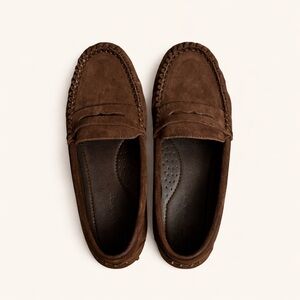 Tahari Suede Brown Driving  Loafers